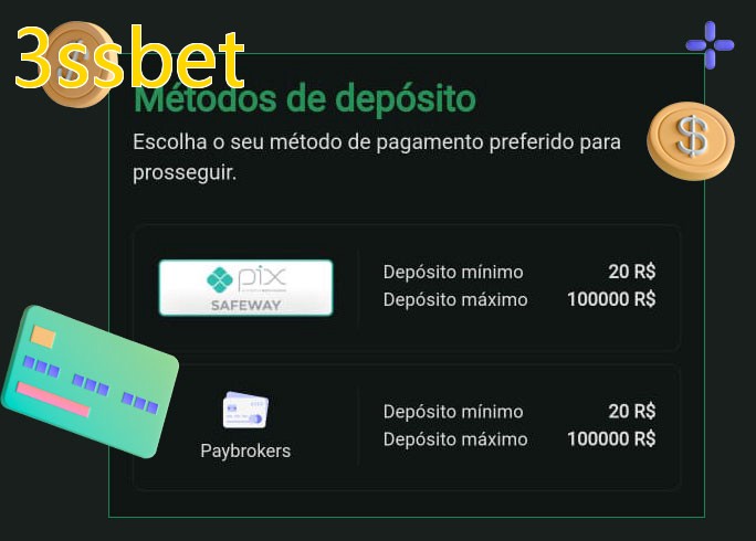 O cassino 3ssbetbet oferece uma grande variedade de métodos de pagamento